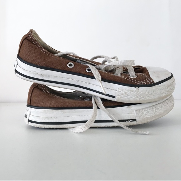 Brown Low Top Converse Sneakers - Picture 3 of 7